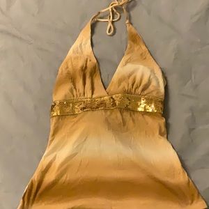 Gold halter top